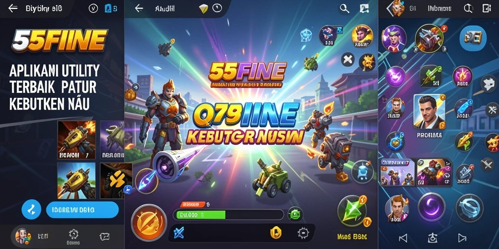 Tampilan antarmuka modern dan fungsional 55FIVE di layar smartphone.