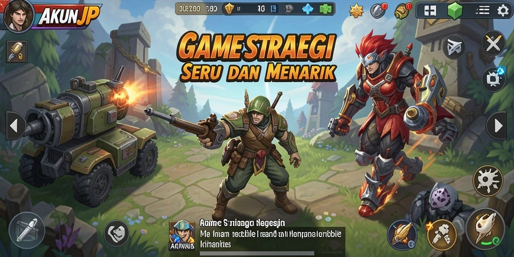 Gameplay mendebarkan dan penuh strategi dalam AKUNJP.