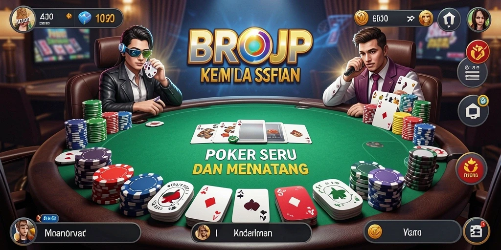 Tampilan gameplay BROJP yang menarik dengan suasana Poker yang mendebarkan.