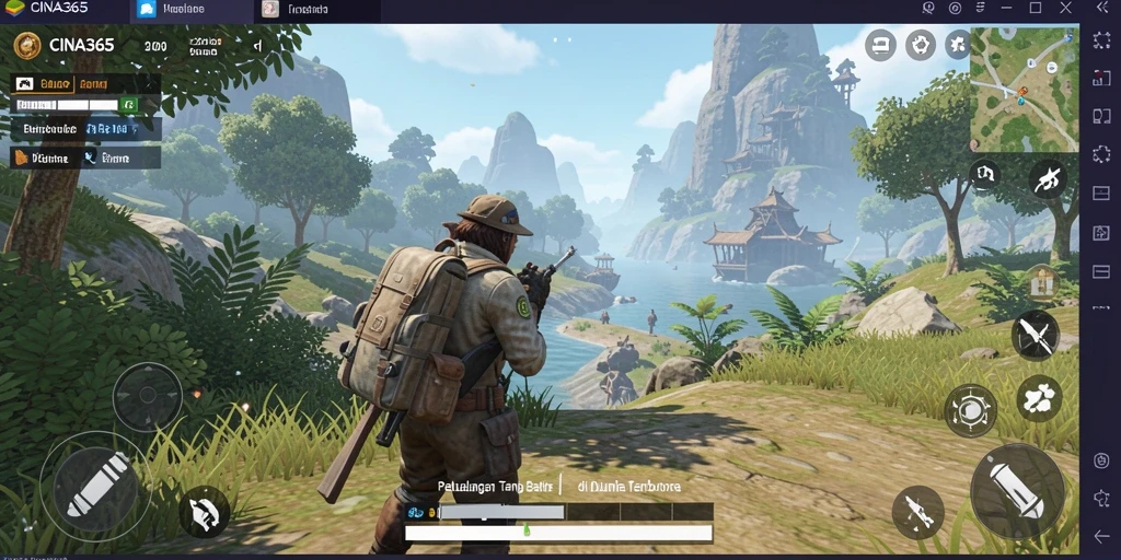 Tangkapan layar gameplay CINA365 menunjukkan petualangan seru di dunia terbuka.