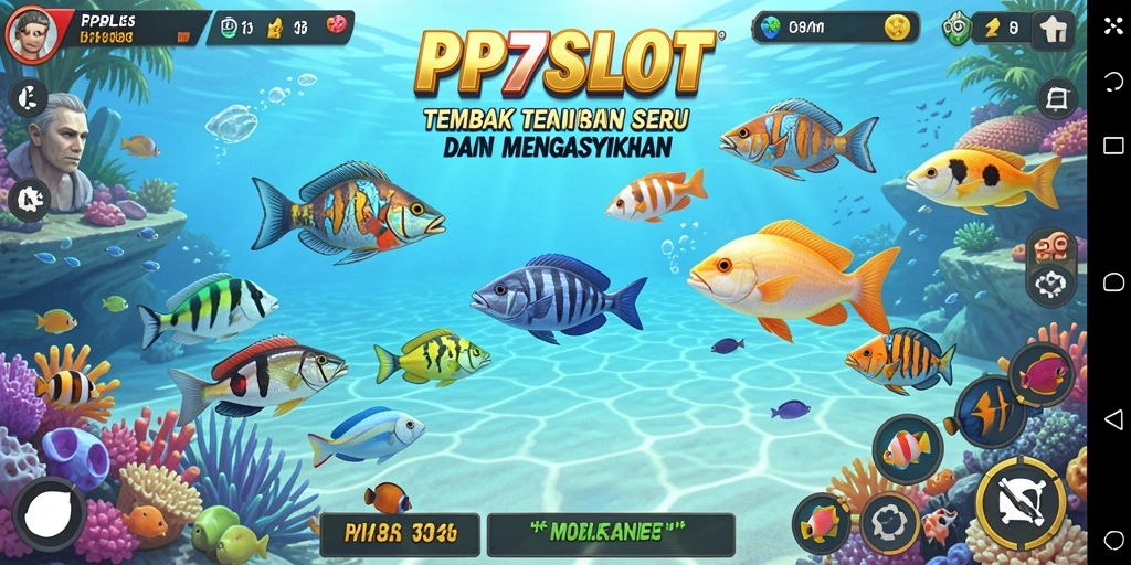 Gameplay seru PP7SLOT menembak ikan dengan banyak pilihan senjata.