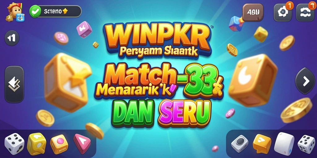 Screenshot gameplay WINPKR menunjukkan momen seru dalam permainan Match-3.